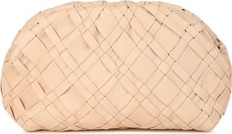 Raf&eacute; New York Aya Woven Leather Frame Clutch in Buff at Nordstrom, Size Small