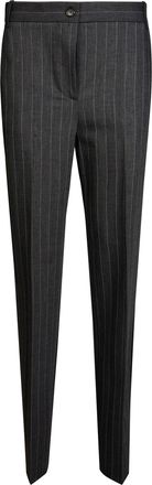 Pinko Pleione Wool-Blend Pinstripe Lace Slim Trousers