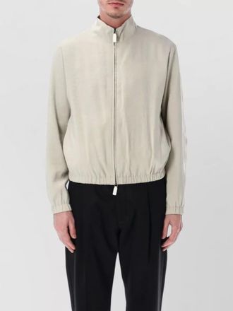 Emporio Armani high collar jacket elastic waistband pockets
