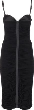 Elisabetta Franchi Midi Dresses, female, Black, Size: M Jersey Stretch Dress with Draping