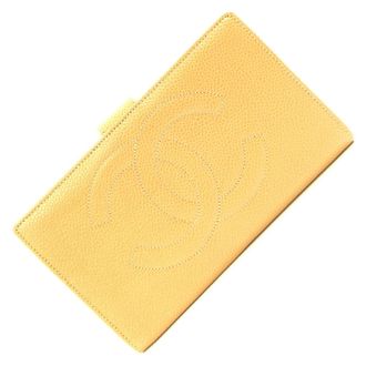 Chanel Beige Camel Grained Calfskin Long Wallet (Bi-Fold) (Pre-Owned)