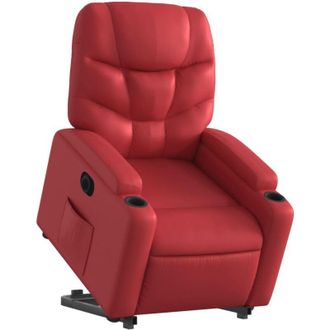 vidaXL Vidaxl - Sill&oacute;n Elevable El&eacute;ctrico Cuero Artificial Rojo
