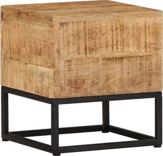 vidaXL Mesa Auxiliar De Madera De Mango Rugosa 30x30x33 Cm Vidaxl