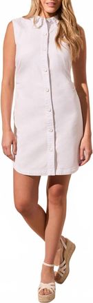 Tribal Denim Dress In White