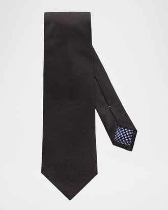 Eton Men & apos;s Textured Solid Silk Tie