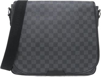 Louis Vuitton Dark Gray Graphite Coated Canvas Shoulder Bag (Pre-Owned)