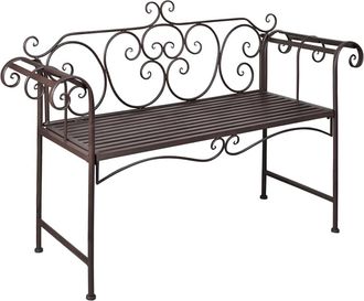 vidaXL Vidaxl - Banco De Jard&iacute;n De Acero Marr&oacute;n Envejecido 132 Cm