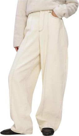 Harper & Yve Arden-PA Wijde Broek - Dames - Wijde Broeken - Beige - W26 - Katoen - Broeken