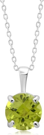 MAX + STONE 14k Yellow or White Gold 8mm Gemstone Round Pendant Necklace with 18 Inch Chain