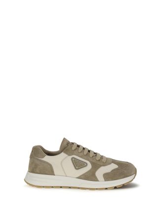 Prada White Color Block Sneakers
