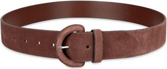 Cole Haan Covered Buckle Suede Belt in Brown at Nordstrom, Size X-Large