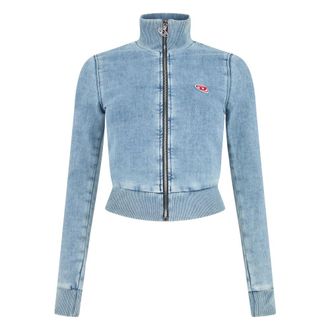 Diesel Cropped spijkerjas - Dames - Sweatshirts & Hoodies - Blauw - Maat: XS Katoen