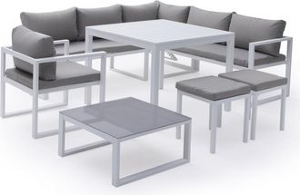 Happy Garden Conjunto de muebles de jard&iacute;n de 7 plazas gris - aluminio antracita