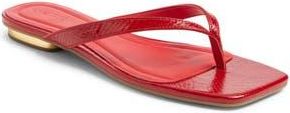 Open Edit Ocean Snakeskin Embossed Thong Sandal in Red Rapture at Nordstrom Rack, Size 5