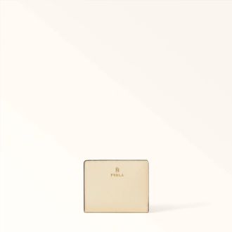 Furla Camelia Compact Wallet S Cremino Yellow Textured Leather Woman