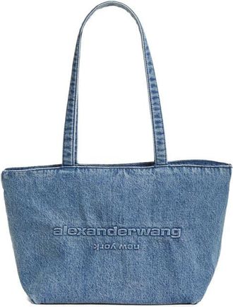 Alexander Wang Medium Punch Denim Tote in Vintage Medium Indigo at Nordstrom