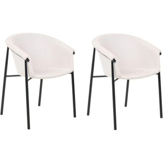 Beliani Beliani - Set di 2 sedie Rivestimento in tessuto Design moderno Sala da pranzo Beige Ames
