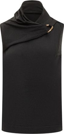 Jil Sander Black Solid Cowl Neck Top