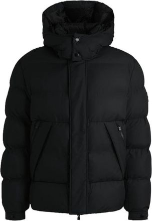 HUGO BOSS Zwarte gewatteerde jas met capuchon - H-Corbinian 3 - Heren - Gewatteerde jassen - Zwart - 3XL - Jassen