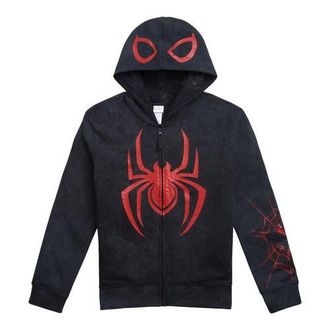 MARVEL Spider-Man Cosplay Zip-Up Hoodie in Miles Morales Gray at Nordstrom, Size Xx-Large