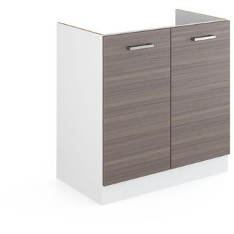 Vicco Mueble Bajo Para El Fregadero R-line, Gris, 80 Cm Con Puertas, Sin Encimera Vicco