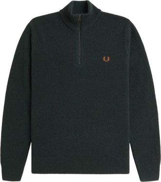Fred Perry High Collar Zip Closure Sweater