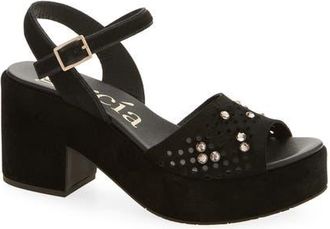 Pedro Garcia Dori Ankle Strap Platform Sandal in Black Castoro at Nordstrom, Size 10.5Us