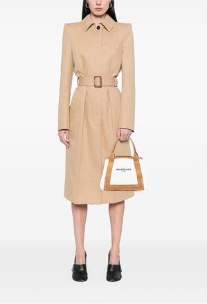 Balenciaga Pre-owned Womens Cabas Tote Bag Logo - Light Grey Textile - One Size