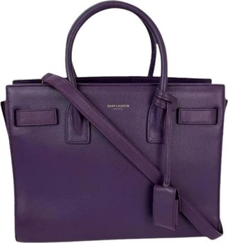 Saint Laurent Pre-owned Vintage Handtas - Dames - Vintage Handtas - Paars - ONE Size - Leer - Vintage