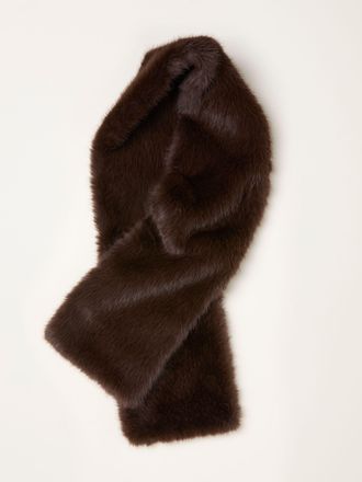 Fat Face FatFace Chocolate Brown Faux Fur Scarf