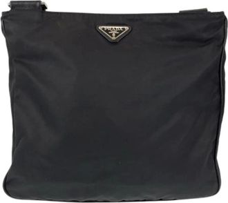 Prada Pre-owned Cross Body Bags, male, Black, Size: ONE SIZE Pre-owned Tessuto Nylon Shoulder Bag