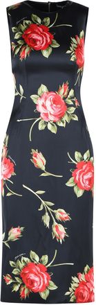 Dolce & Gabbana Bouquet Di Rose zwarte viscosejurk