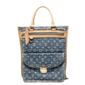Louis Vuitton Pre-owned Tote Bags, female, Blue, Size: ONE SIZE Pre-owned Denim Tote Bag