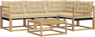 vidaXL Conjunto De Sof&aacute;s De Exterior 5 Uds. Y Beige Vidaxl