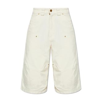 Willy Chavarria Long Shorts, male, Beige, Size: W28 Stockton Double Knee Short