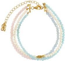 Ottoman Hands Waterproof Layered Beaded Bracelet in Gold at Nordstrom