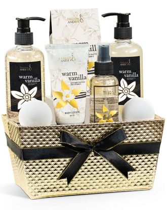 Freida & Joe Warm Vanilla Gold Bath Gift Basket