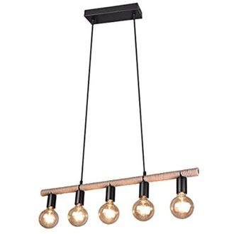 Trio Leuchten Lampada Sospensione Led Barra Metallo con Corda 5 Luci Einar GD Trio