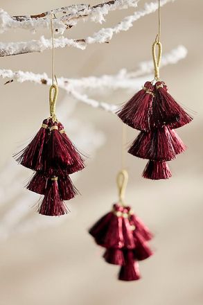 Terrain Mini Tassel Charm Ornaments, Set of 3