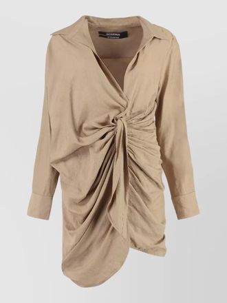 Jacquemus bahia viscose dress draped knot detail