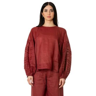 Max Mara Blouses, female, Red, Size: XS Casacca velata