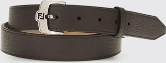 Fendi Cintura FF in pelle a grana