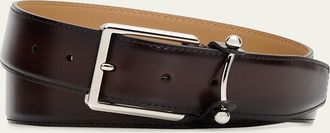 Christian Louboutin Mens Chambeliss Patinated Leather Belt