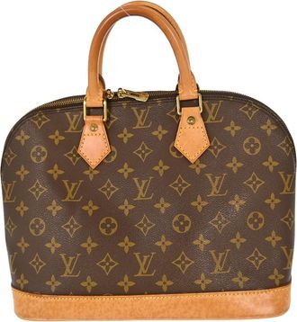 Louis Vuitton Alma Handbag Monogram Canvas Brown Canvas Handbag (Pre-Owned)