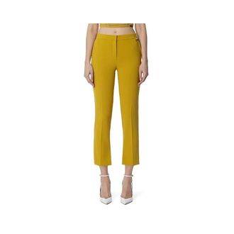 Elisabetta Franchi Cropped Broeken - Dames - Vrijetijds broeken - Geel - L - Broeken