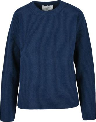 Ballantyne Gebreide Trui van Wollen Mix - Dames - Ronde hals truien - Blauw - L - Wol - Truien & Vesten