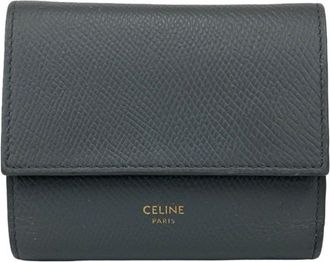 Celine Gray Leather Wallet (Tri-Fold) (Pre-Owned)
