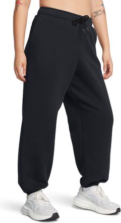 Under Armour Womens Under Armour Icon Fleece Wordmark Oversized Pants in Black