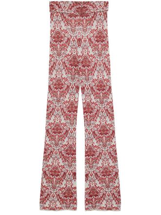 Paco Rabanne Slim-fit broek met paisley jacquard - Rood