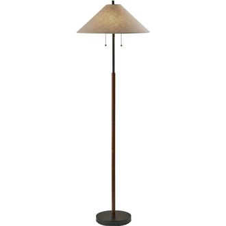 Adesso Palmer Floor Lamp in Black /Walnut Wood at Nordstrom